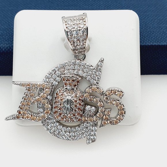 "925 Sterling Silver Plated CZ Pendant, EVBRS337 - Picture 1 of 9